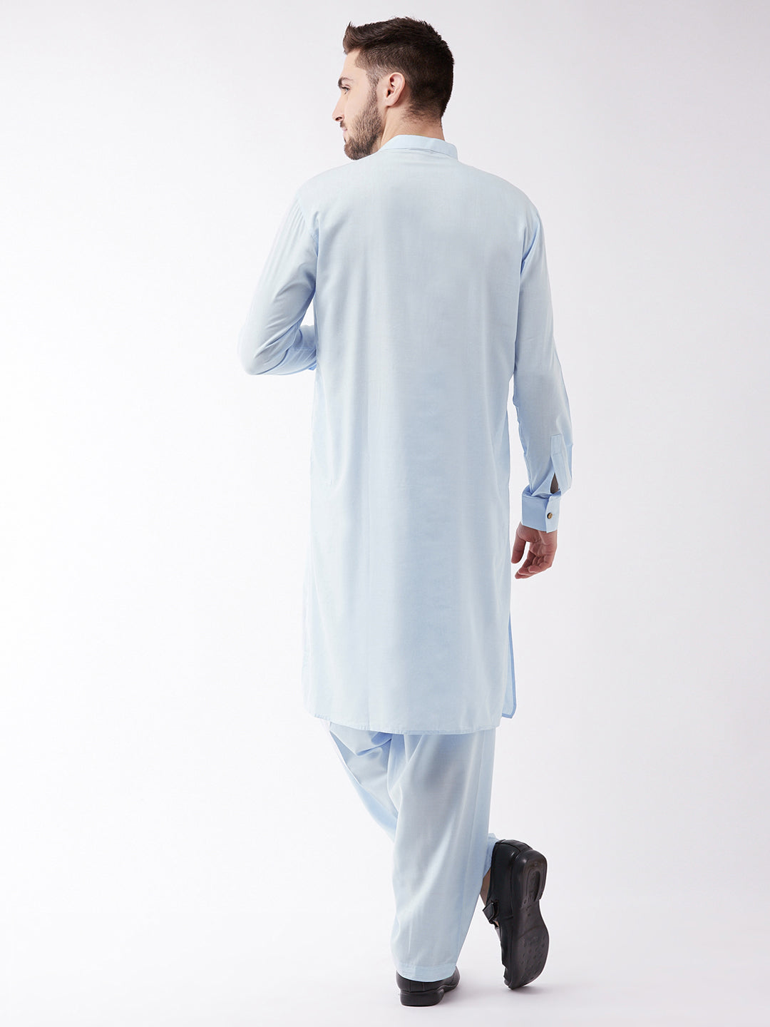 VM by Vastramay Men's Aqua Cotton Blend Kurta And Patiala Set - Distacart