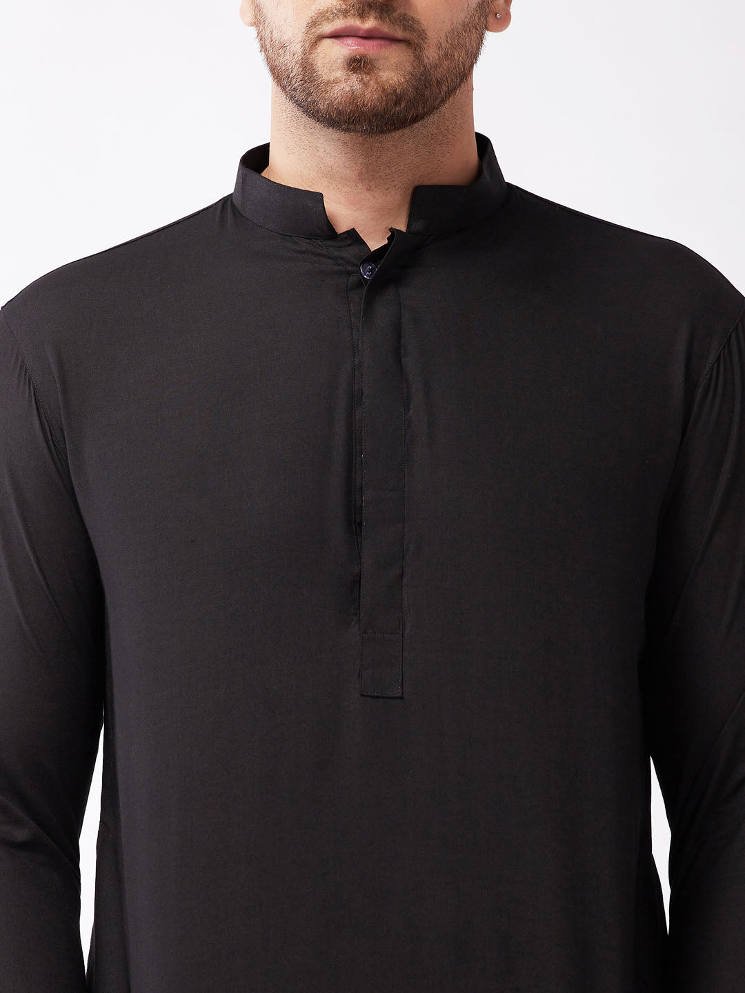 VM by Vastramay Men's Black Cotton Blend Kurta And Patiala Set - Distacart