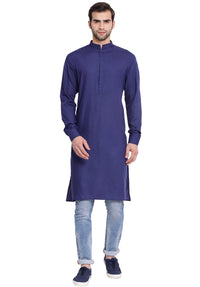 Thumbnail for VM by Vastramay Men's Blue Cotton Blend Kurta - Distacart