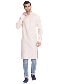 Thumbnail for VM by Vastramay Men's Cream Cotton Blend Kurta - Distacart