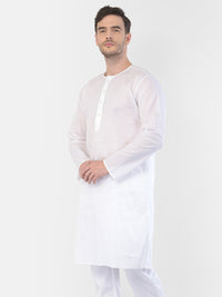 Thumbnail for Vastramay Men's White Cotton Addi Kurta - Distacart