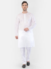 Thumbnail for Vastramay Men's White Cotton Addi Kurta - Distacart