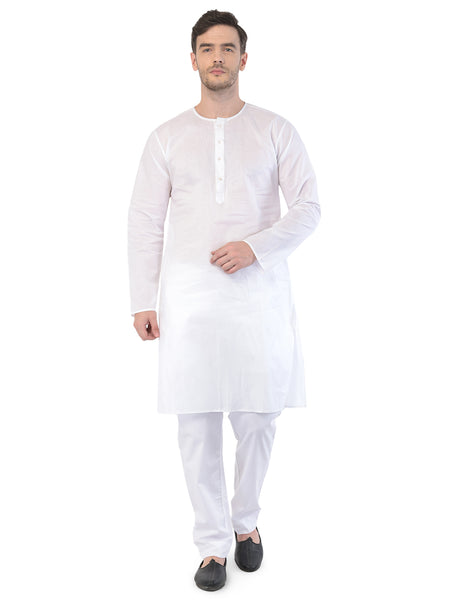 Vastramay Men's White Cotton Addi Kurta - Distacart