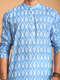 Thumbnail for Vastramay Men's Aqua Cotton Blend Kurta Pyjama Set - Distacart