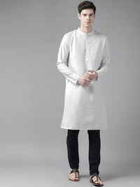 Thumbnail for Shvaas By Vastramay Men's Grey Organic Cotton Kurta - Distacart