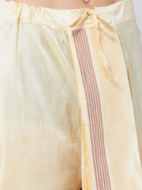 Thumbnail for Vastramay Men's Maroon And Gold Silk Blend Kurta And Dhoti Set - Distacart