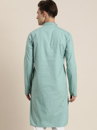 Thumbnail for Vastramay Men's Green Cotton Twill Kurta - Distacart