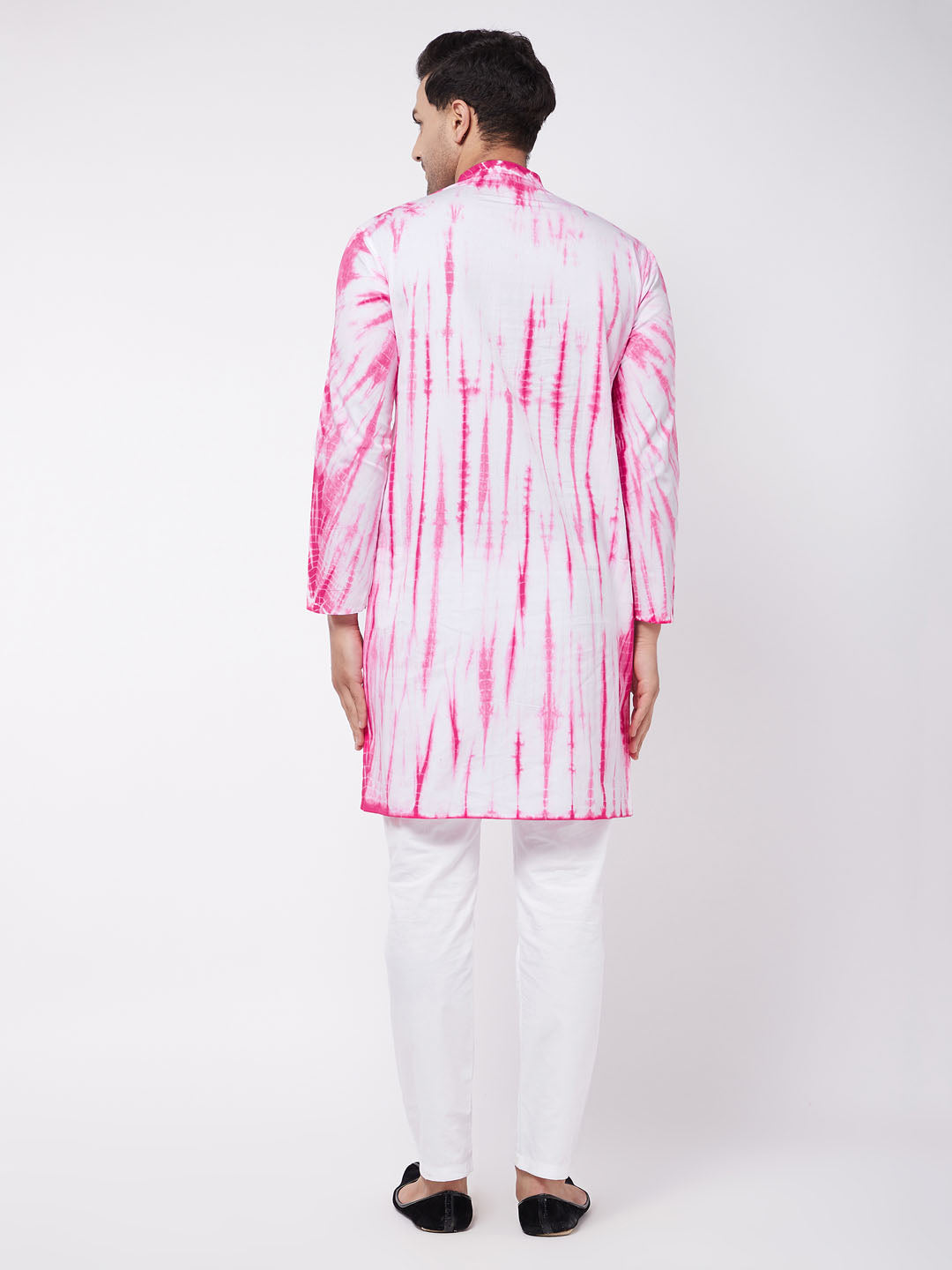 Vastramay Men's Pink And White Pure Cotton Kurta Pyjama Set - Distacart