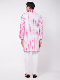 Thumbnail for Vastramay Men's Pink And White Pure Cotton Kurta Pyjama Set - Distacart