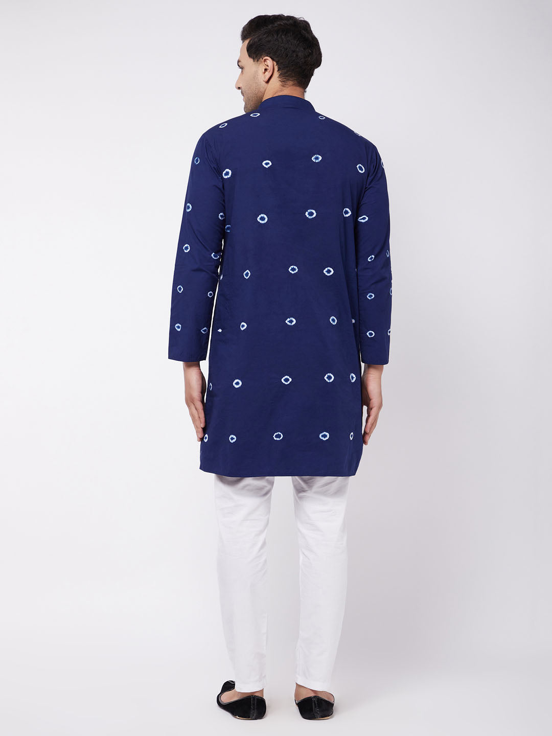 Vastramay Men's Blue And White Pure Cotton Kurta Pyjama Set - Distacart