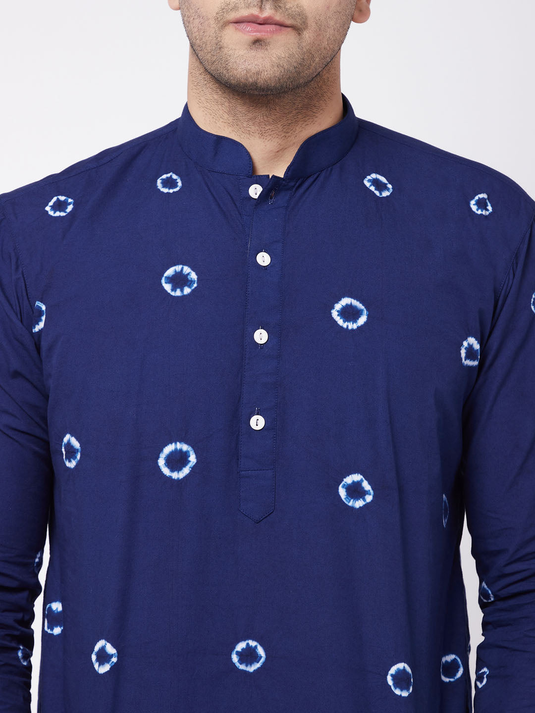 Vastramay Men's Blue And White Pure Cotton Kurta Pyjama Set - Distacart