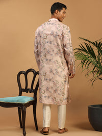 Thumbnail for Vastramay Men's Pink And White Cotton Blend Kurta Pyjama Set - Distacart