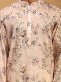 Thumbnail for Vastramay Men's Pink And White Cotton Blend Kurta Pyjama Set - Distacart