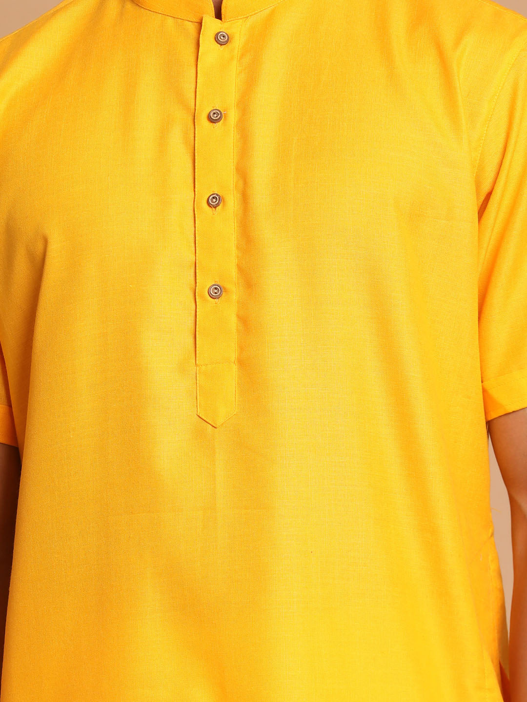 VM by Vastramay Men's Mustard Cotton Blend Kurta - Distacart