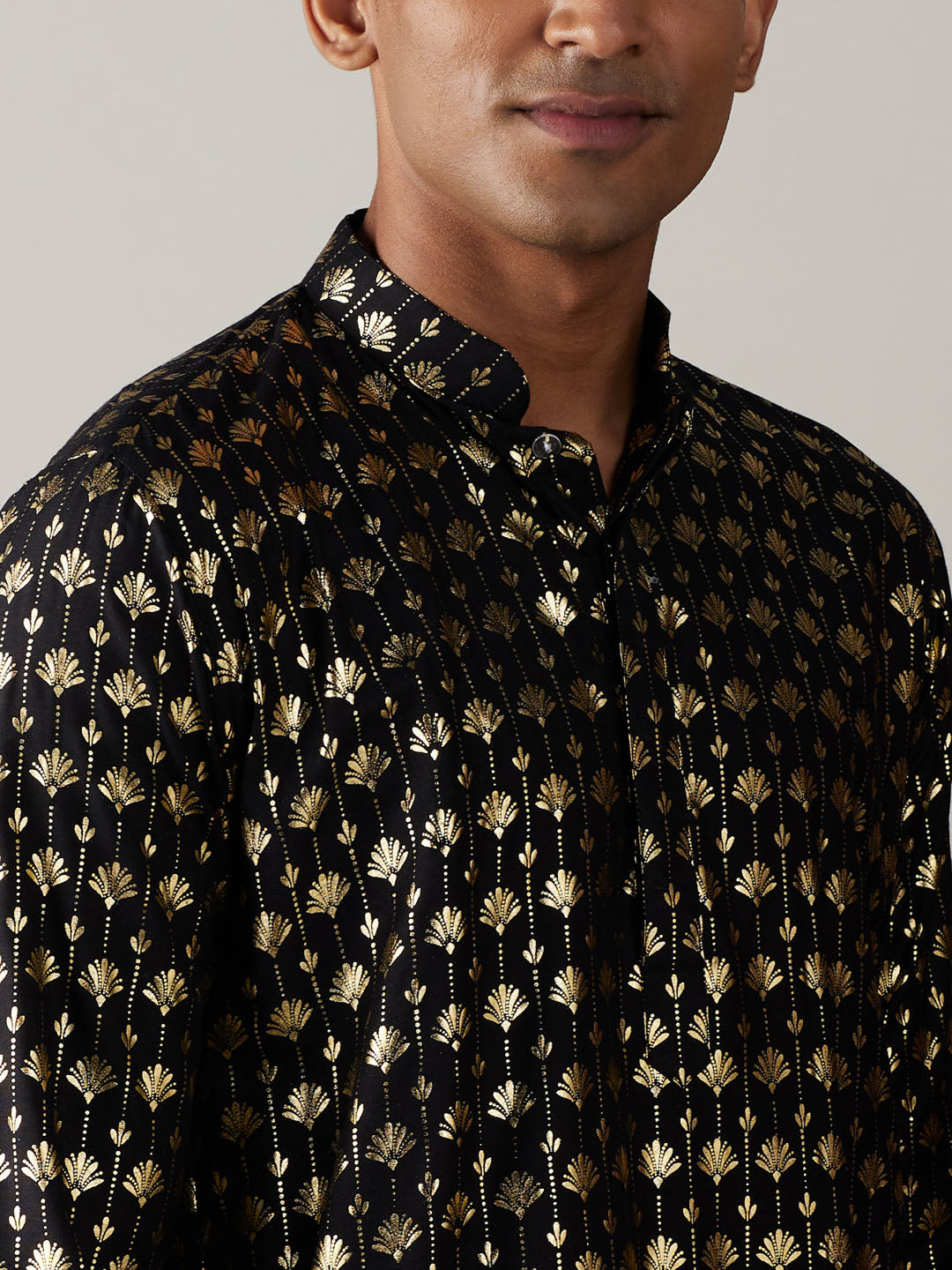 Vastramay Men's Black And Cream Viscose Kurta Pyjama Set - Distacart