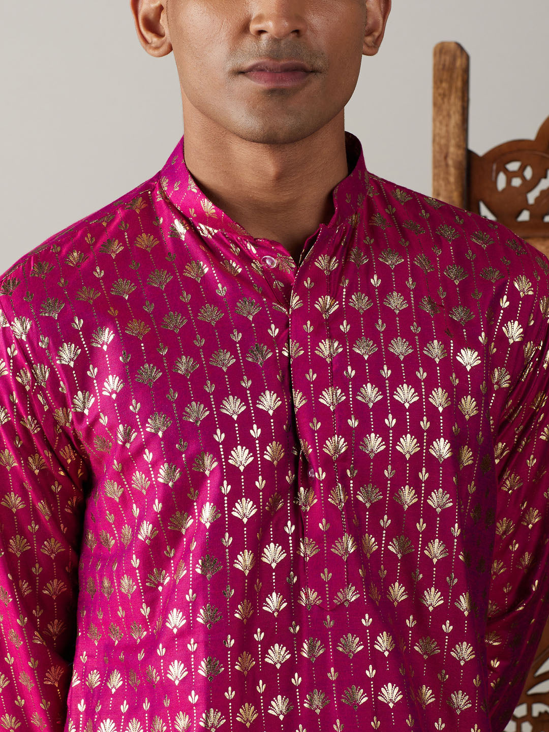 Vastramay Men's Pink And Black Viscose Kurta And Patiala Set - Distacart
