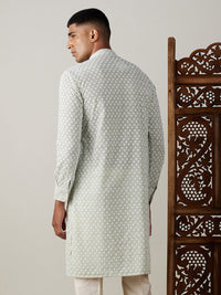 Thumbnail for Vastramay Men's Green Georgette Kurta - Distacart