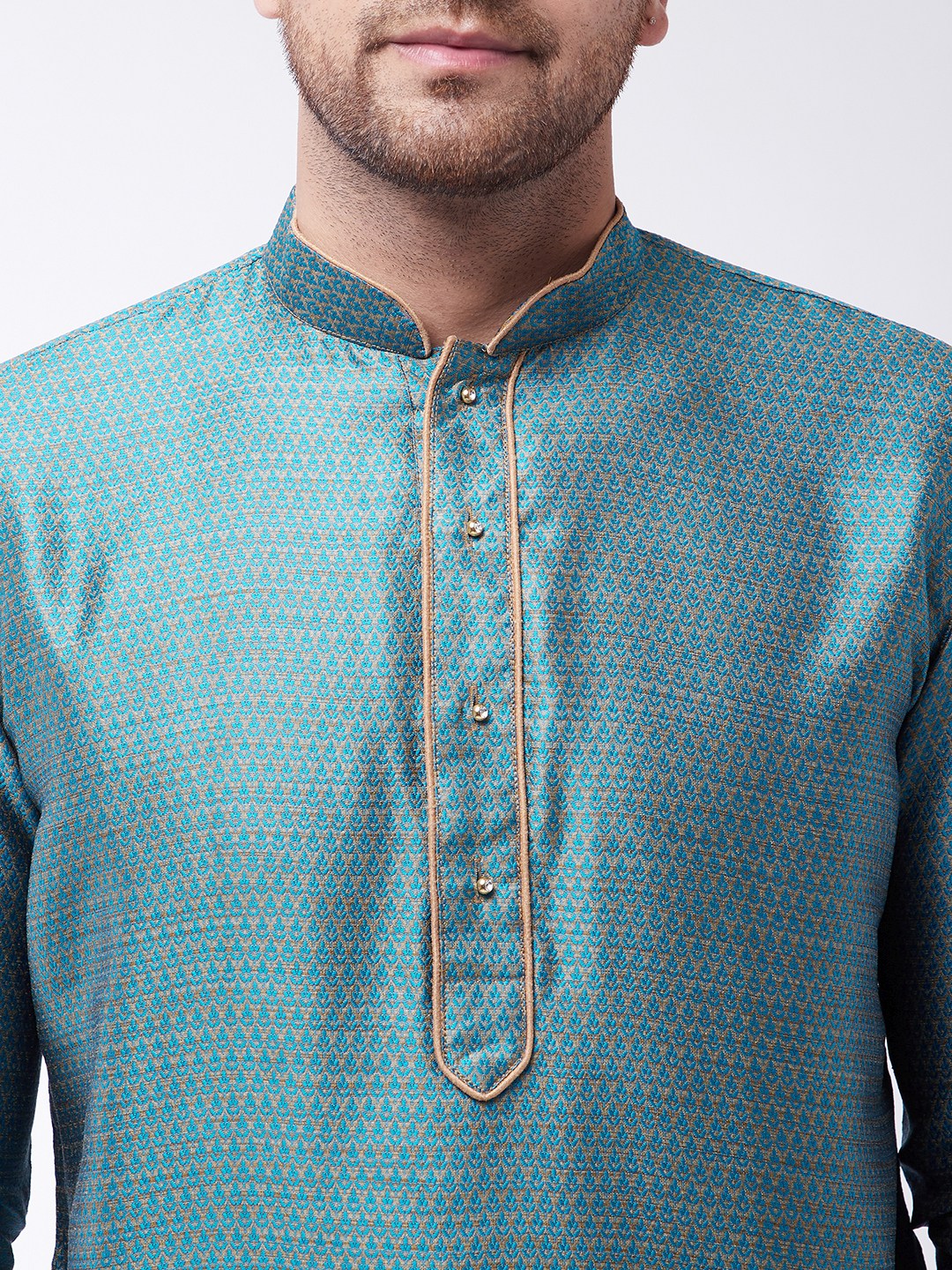 VM by Vastramay Men's Light Blue Silk Blend Kurta - Distacart