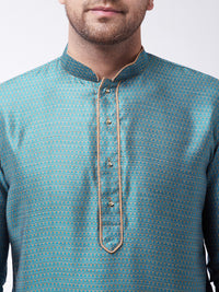 Thumbnail for VM by Vastramay Men's Light Blue Silk Blend Kurta - Distacart