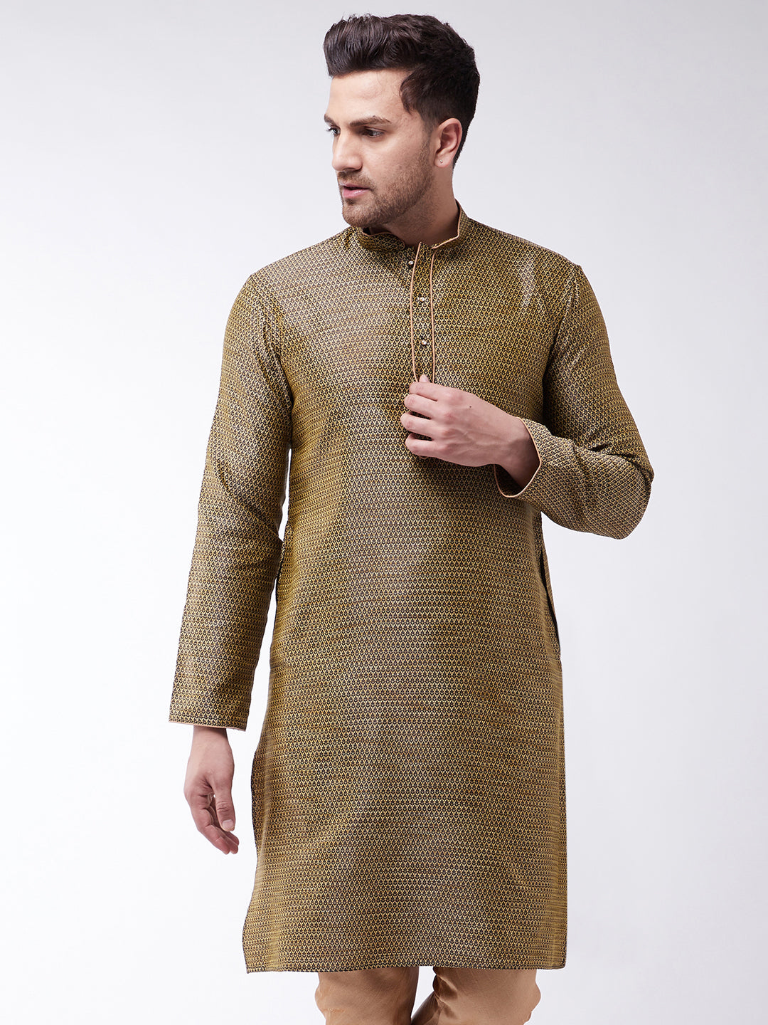 VM by Vastramay Men's Black Silk Blend Kurta - Distacart