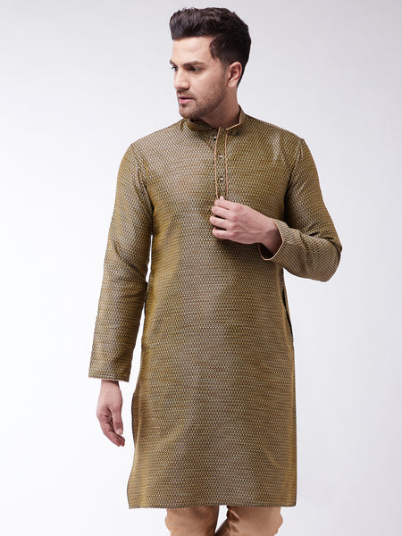 VM by Vastramay Men's Black Silk Blend Kurta - Distacart