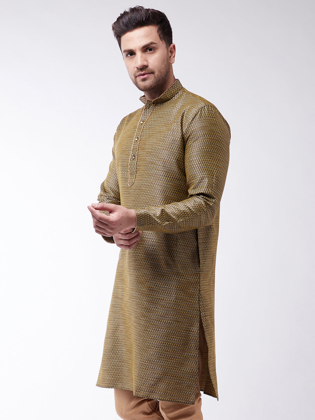 VM by Vastramay Men's Black Silk Blend Kurta - Distacart