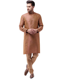 Thumbnail for VM by Vastramay Men's Maroon Silk Blend Kurta Pyjama Set - Distacart