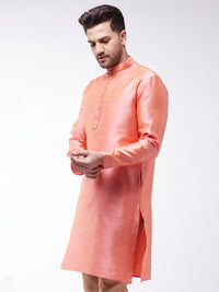 Thumbnail for VM by Vastramay Men's Pink Silk Blend Kurta - Distacart