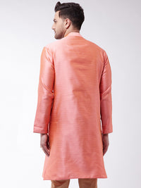 Thumbnail for VM by Vastramay Men's Pink Silk Blend Kurta - Distacart