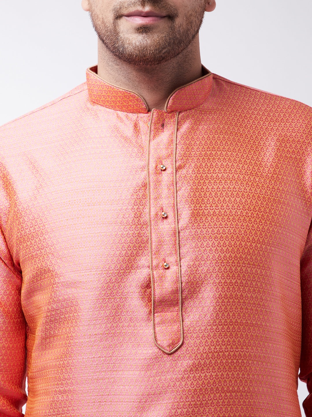 VM by Vastramay Men's Pink Silk Blend Kurta - Distacart