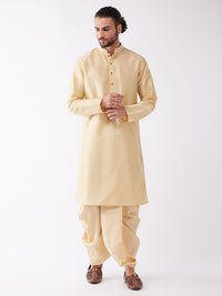 Thumbnail for Vastramay Men's Gold Silk Blend Kurta and Dhoti Set - Distacart