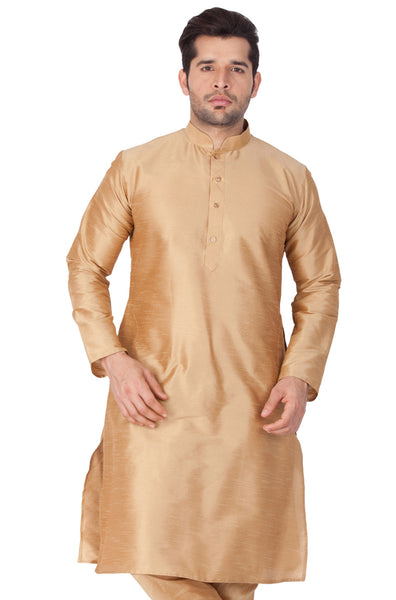 Vastramay Men's Gold Silk Blend Kurta - Distacart