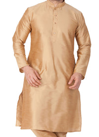 Thumbnail for Vastramay Men's Gold Silk Blend Kurta - Distacart