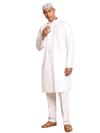 Thumbnail for Vastramay Men's White Pure Cotton Kurta Pyjama Set - Distacart