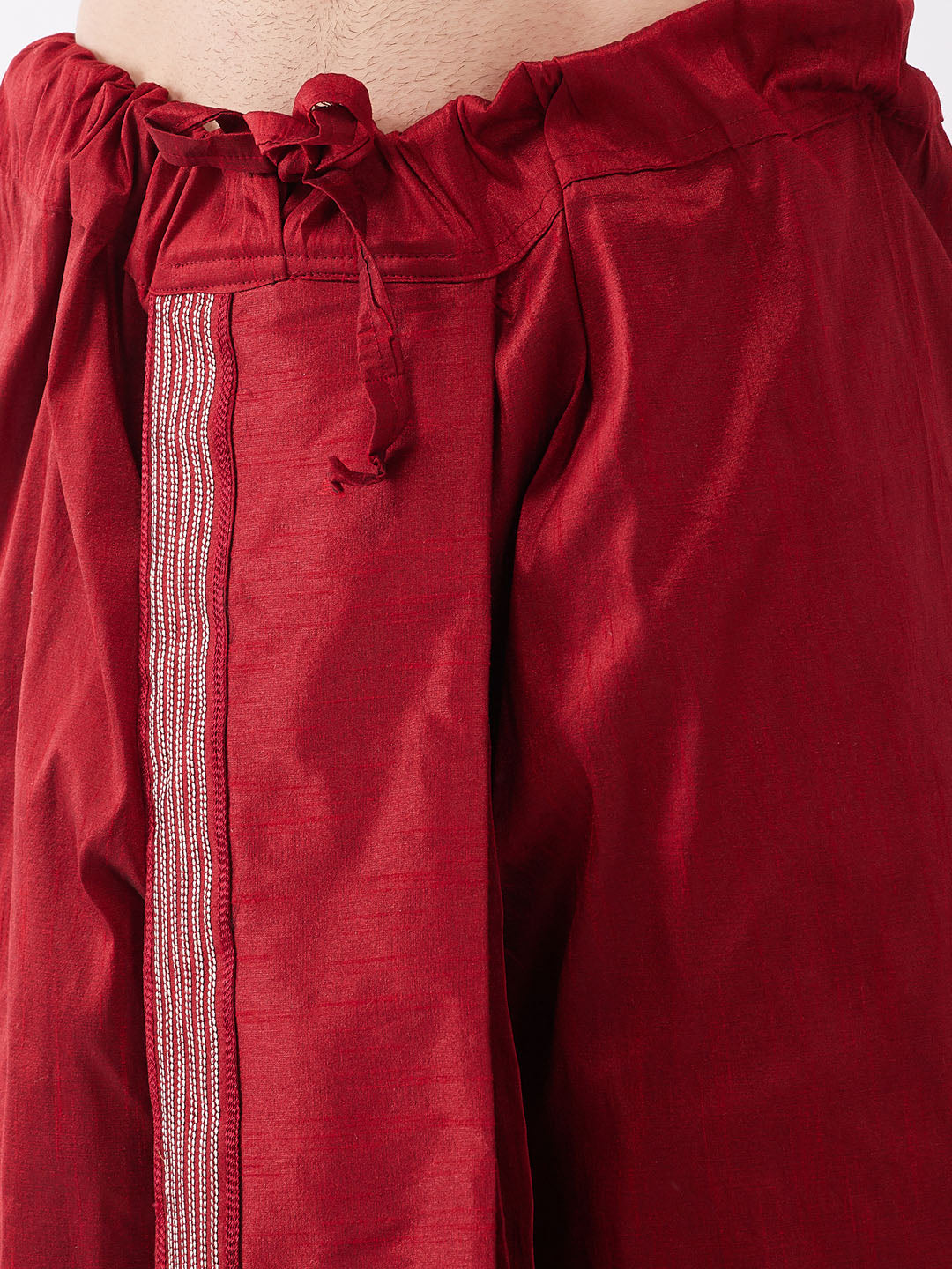 Vastramay Men's Solid Kurta And Embroidered Traditional Dhoti Set - Distacart