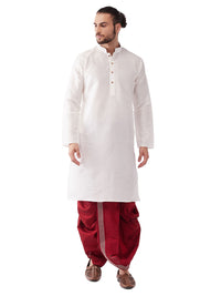 Thumbnail for Vastramay Men's Solid Kurta And Embroidered Traditional Dhoti Set - Distacart
