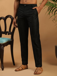 Thumbnail for Vastramay Men's Black Viscose Pant Style Pyjama - Distacart