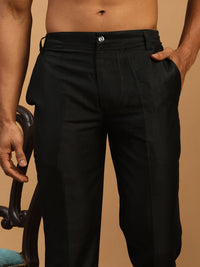 Thumbnail for Vastramay Men's Black Viscose Pant Style Pyjama - Distacart