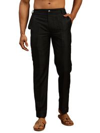 Thumbnail for Vastramay Men's Black Viscose Pant Style Pyjama - Distacart