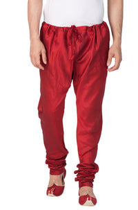 Thumbnail for VM by Vastramay Men's Maroon Silk Blend Pyjama - Distacart
