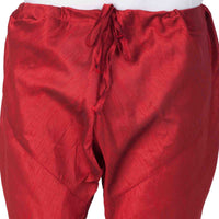 Thumbnail for VM by Vastramay Men's Maroon Silk Blend Pyjama - Distacart