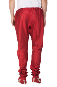 Thumbnail for VM by Vastramay Men's Maroon Silk Blend Pyjama - Distacart