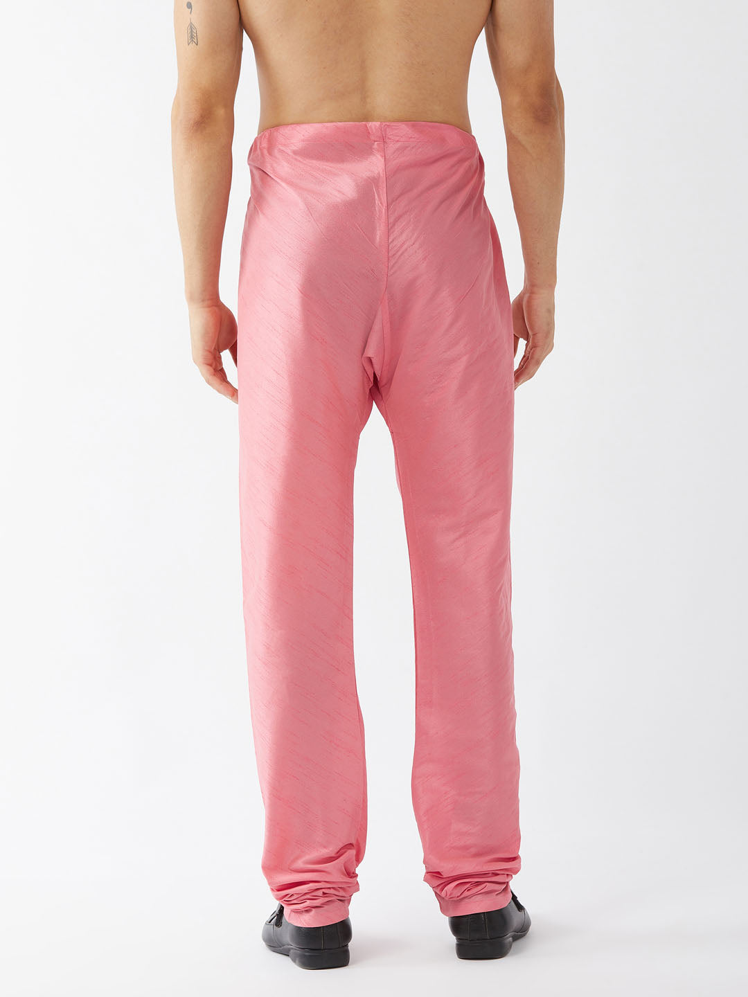 Vastramay Men's Pink Silk Blend Pyjama - Distacart