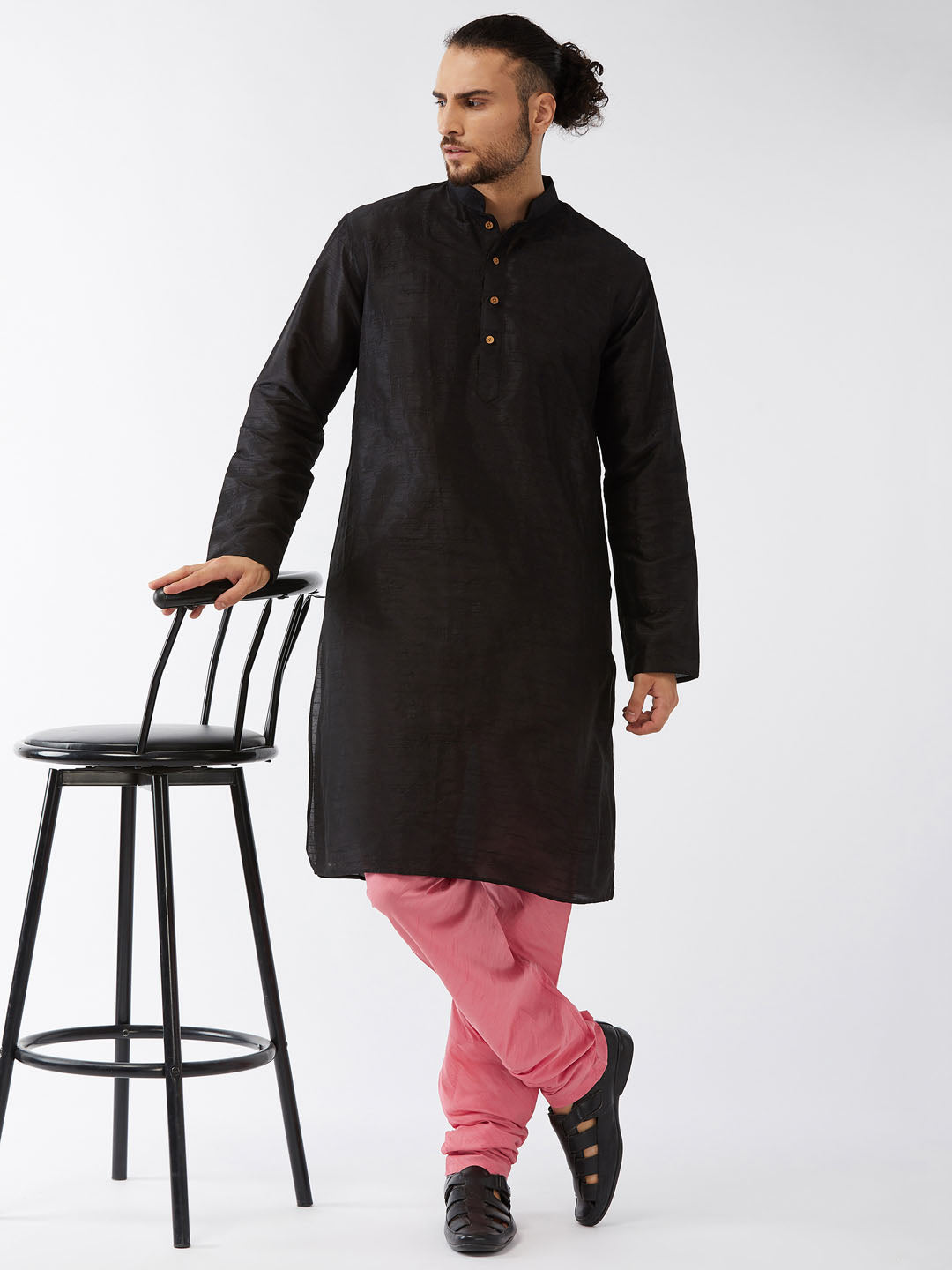 Vastramay Men's Pink Silk Blend Pyjama - Distacart