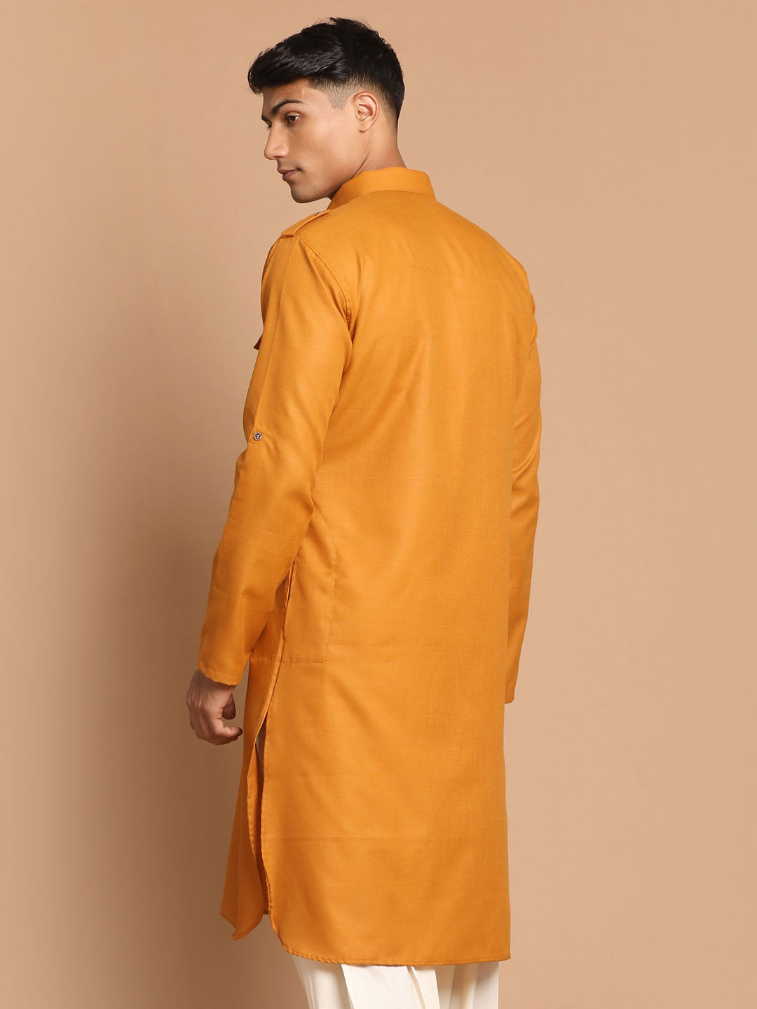 VM by Vastramay Men's Rust Cotton Blend Kurta - Distacart