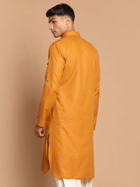 Thumbnail for VM by Vastramay Men's Rust Cotton Blend Kurta - Distacart