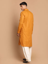 Thumbnail for VM by Vastramay Men's Rust And Cream Cotton Blend Pathani Kurta Set - Distacart