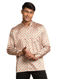 Thumbnail for Vastramay Men's Multicolored-Base-Mint Satin Ethnic Shirt - Distacart