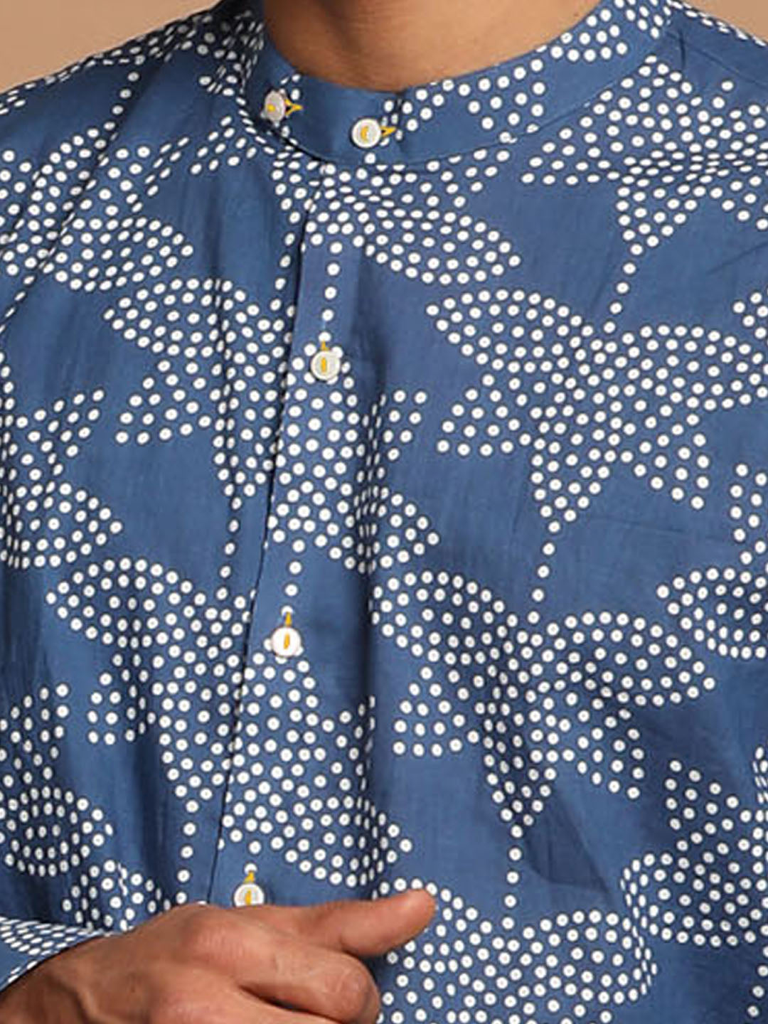 Shvaas By Vastramay Men's Indigo Blue Cotton Ethnic Shirt - Distacart