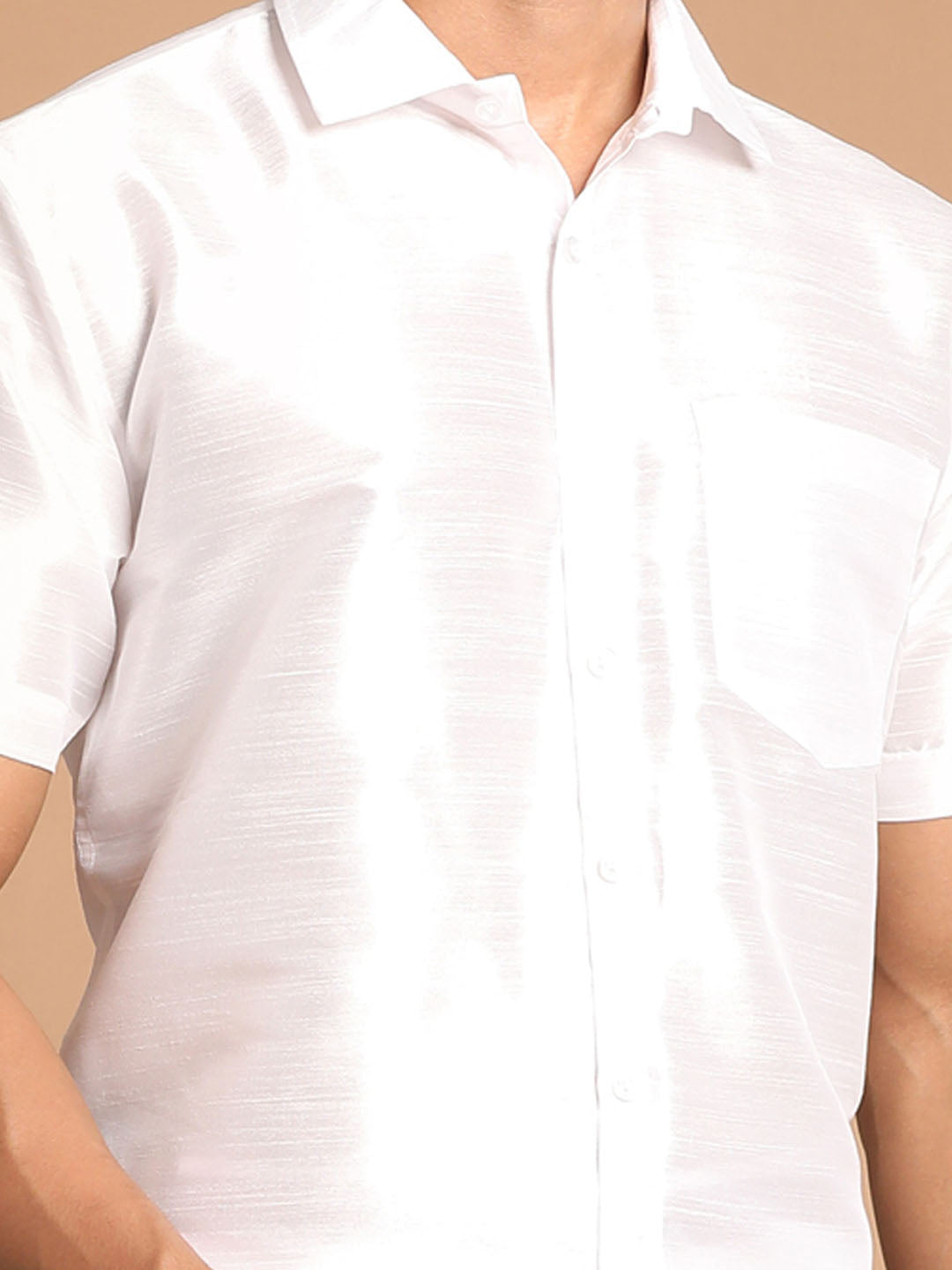 VM by Vastramay Men's White Silk Blend Shirt And Mundu - Distacart